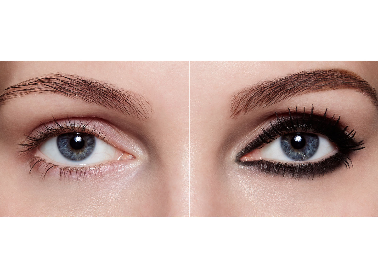 before and after using the Lash Star Beauty waterproof gel eyeliner